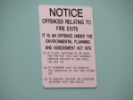 Offences relating to fire stairs, 180mm x 250mm, 3.0mm thick